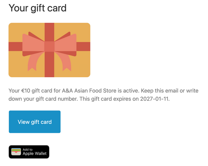 A&A Gift Card