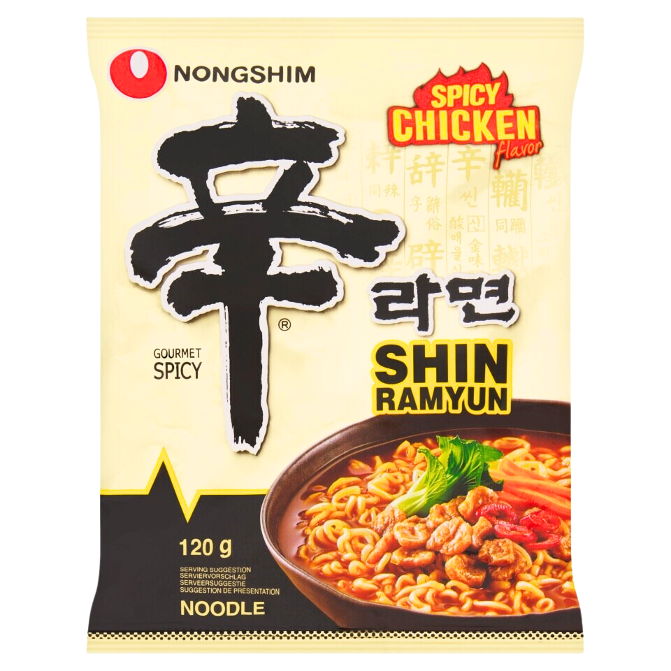 Shin Ramyun Nudelsoppa - Kryddig kycklingsmak, 120g