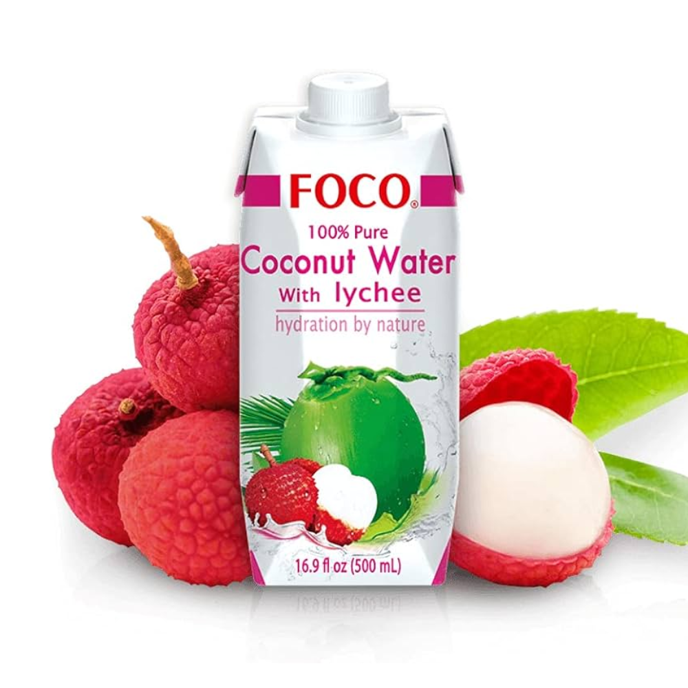FOCO Coconut Water with Lychee, 500ml
