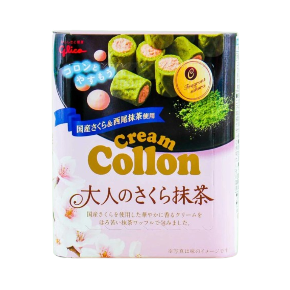 Japāņu Glico Collon cepumu rullītis - Sakura &amp; Matcha, 48g