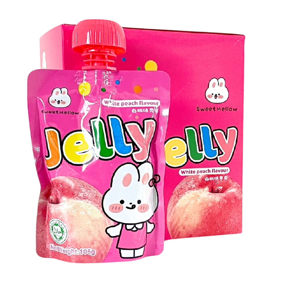 Jelly Sticks - balto persiku garša, 105g