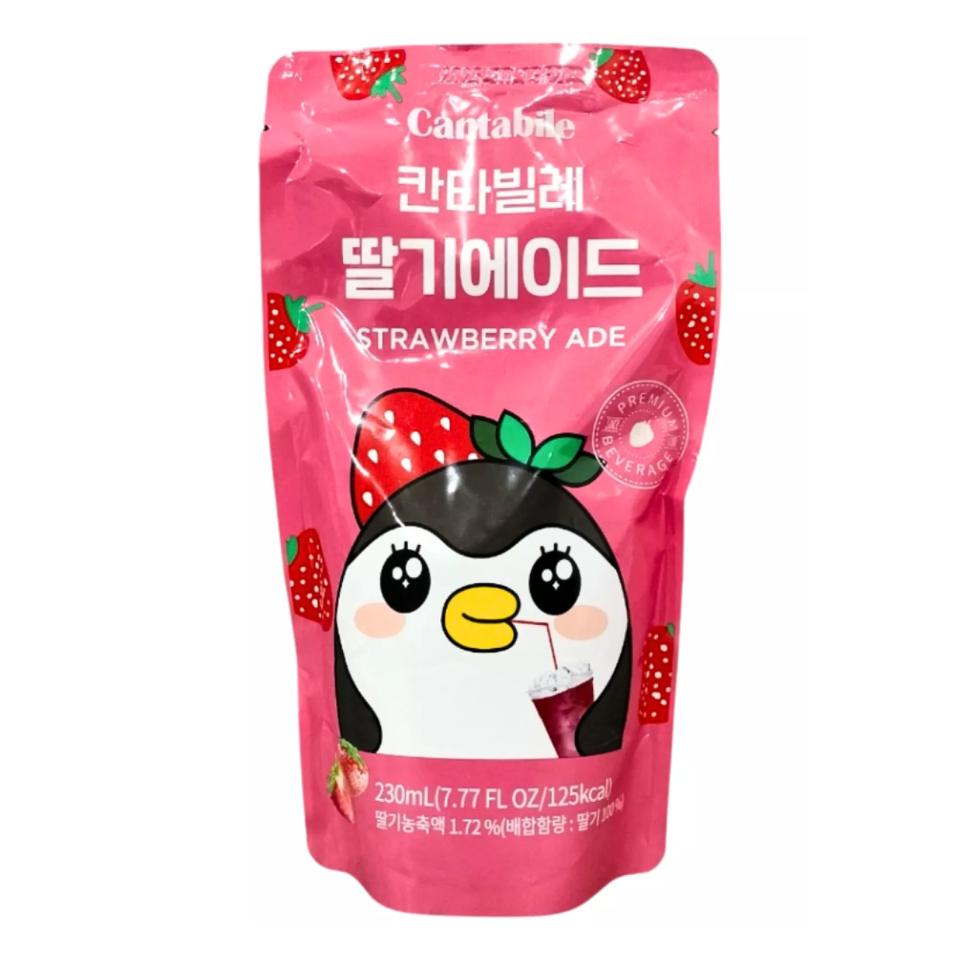 Korean Cantabile Strawberry Flavoured Ade Drink (Iced Tea), 230ml