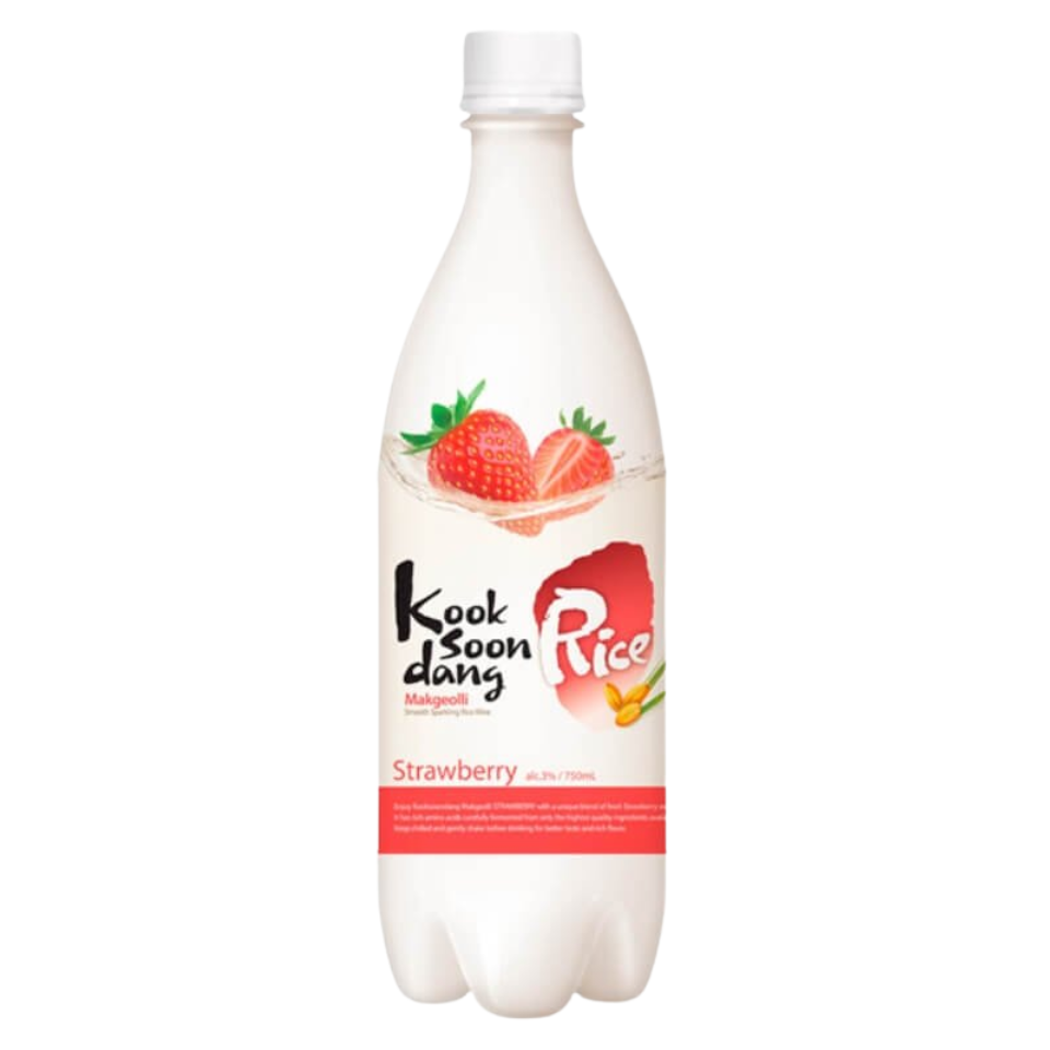 Korejiešu Kooksoondang Makgeolli Alc 3% - Zemeņu, 750ml