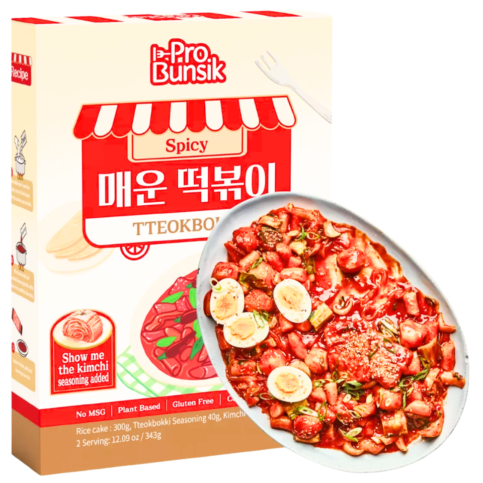 Korea Pro-Bunsik Tteokbokki komplekt (2 portsjonit) – vürtsikas, 343 g