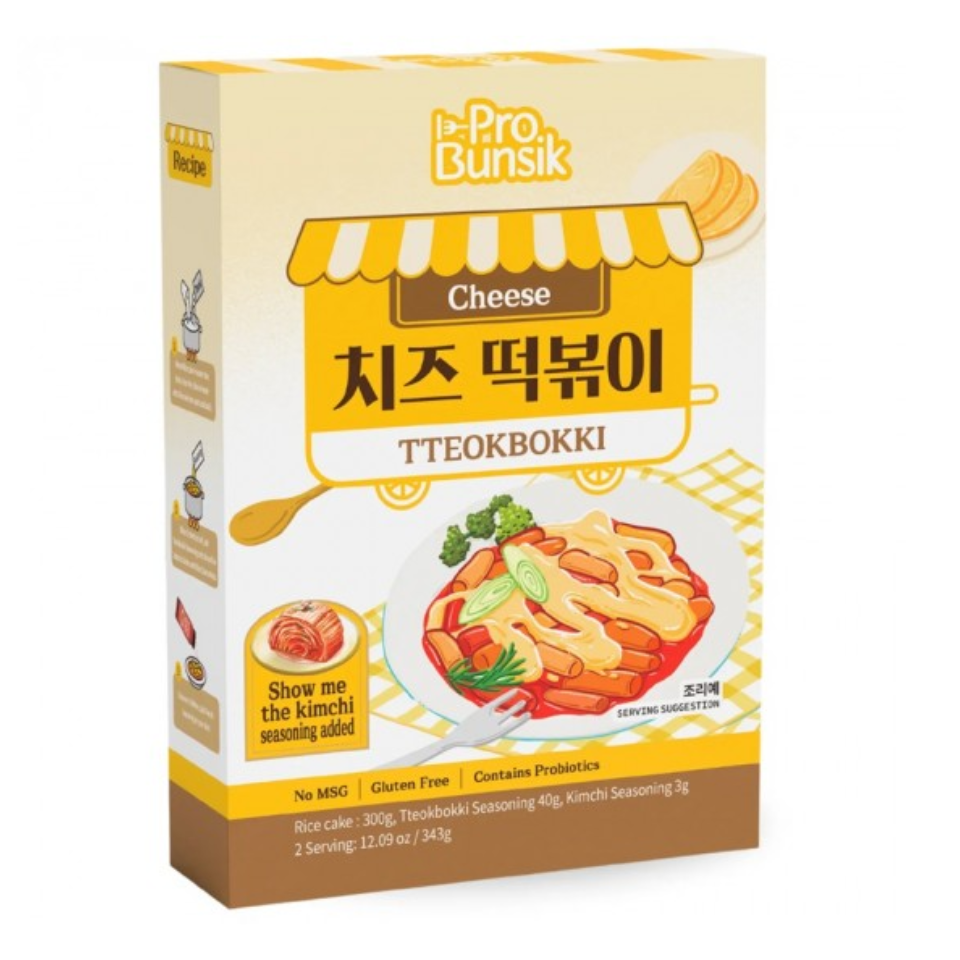 Korean Pro-Bunsik Tteokbokki Kit (2 Servings) - Cheese, 343g