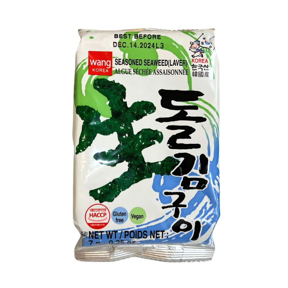 Korean Wang Seasoned Seaweed (Saengdolgim), 7g