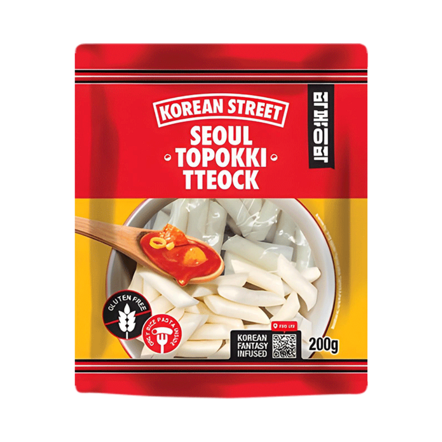 Korean Street Seoul Topokki Instant Rice Cakes - Gluten Free, 200g