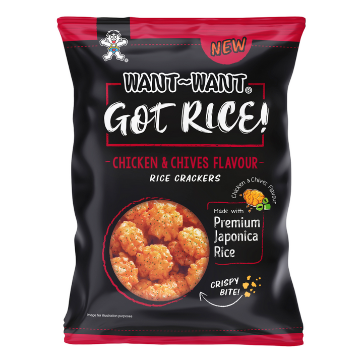 Want Want Rice Crackers - Chicken and Chives Flavour, 85g