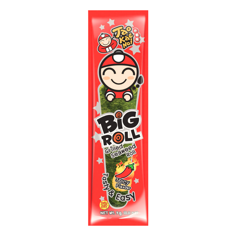 Tao Kae Noi Seaweed Snack - Big Roll Spicy, 3g