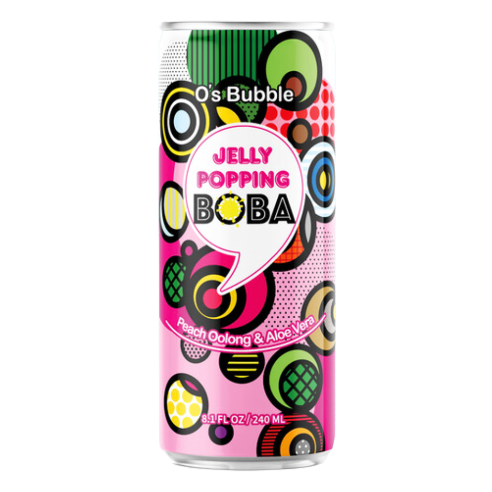 O's bubble Boba Drink - Peach, 240ml