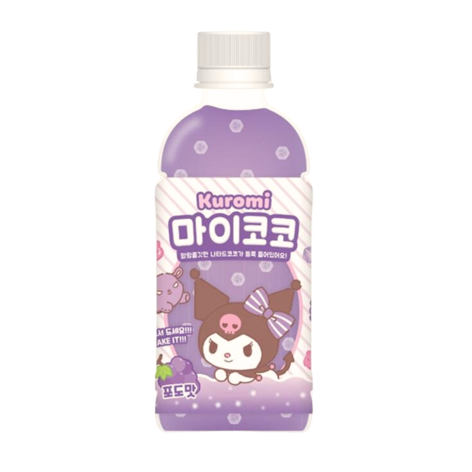 Sanrio Kuromi vīnogu garšas dzēriens ar Nata de Coco, 340 ml