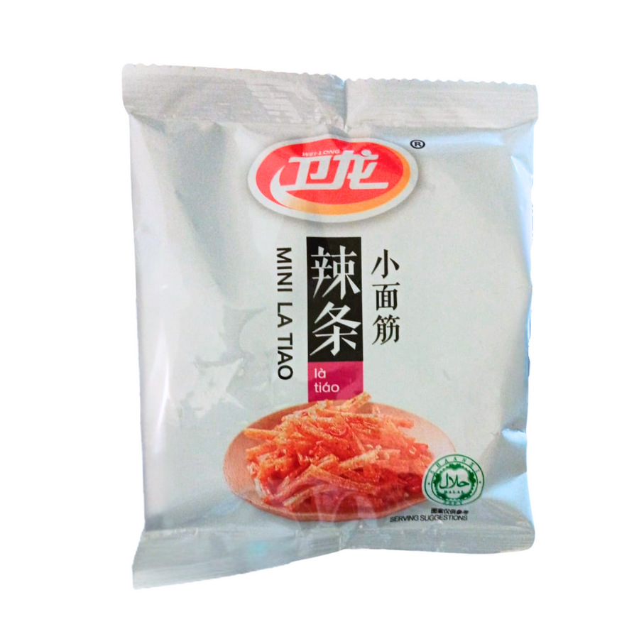 WEILONG Mini Spicy Gluten Strips Snack, Small Pack, 27g