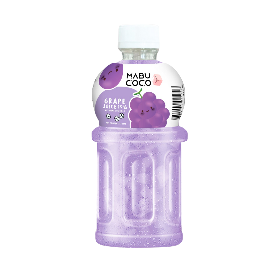 Mabu Coco Drink with Nata de Coco - Purple Grape Flavour, 320ml