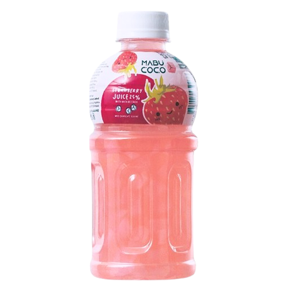 Mabu Coco Drink with Nata de Coco - Strawberry Flavour, 320ml