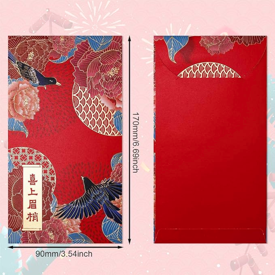 Chinese New year Red envelopes - Golden Snack, 1 Piece (17x9cm)