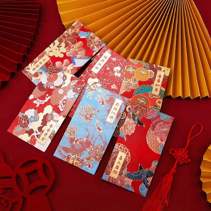 Chinese New year Red envelopes - Golden Snack, 1 Piece (17x9cm)