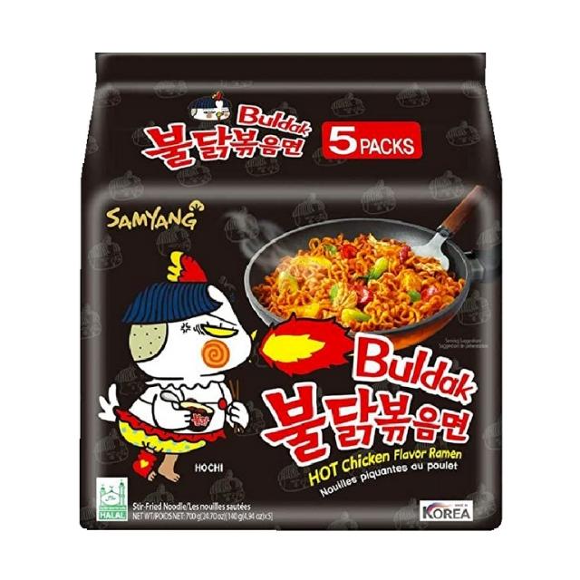 [10% СКИДКА] Рамен с острым куриным вкусом Samyang Buldak (тушеный) - 5 пачек, 145 г * 5