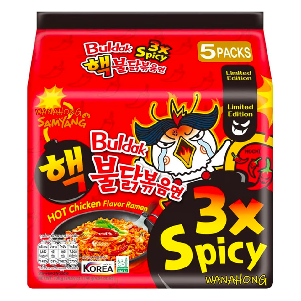 Samyang Hot Chicken Ramen (3X Vürtsikas) - 5 Pakki, 140g*5