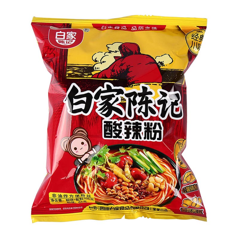 Baijia Instant Vermicelli - Hot & Sour Flavor, 105g