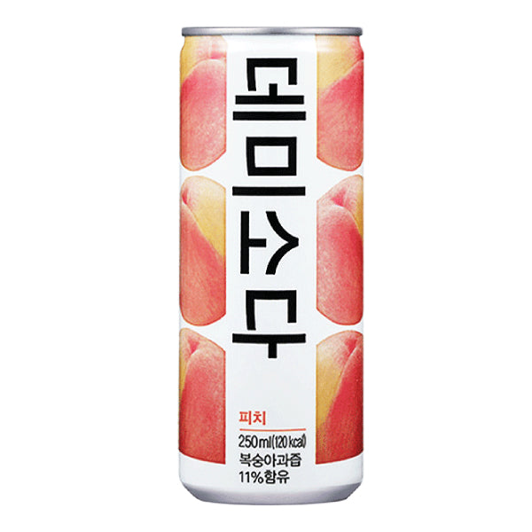 Korean Demi Soda Soft Drink - Peach Flavour, 250ml