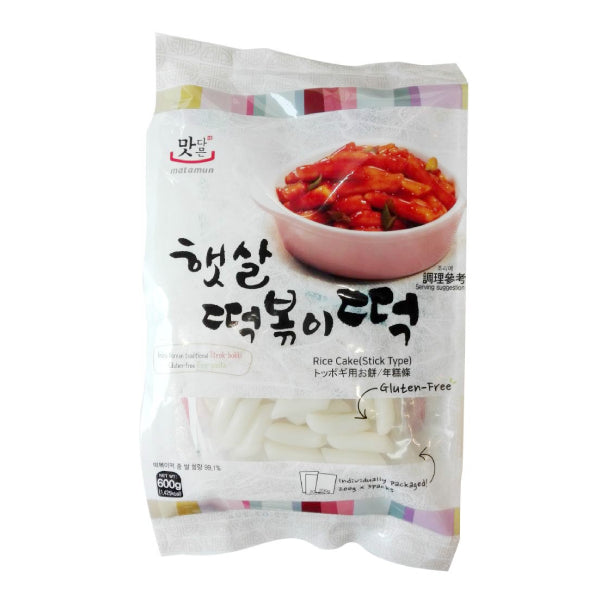 Tteokbokki Korean Rice Cakes - Stick Type, 600g